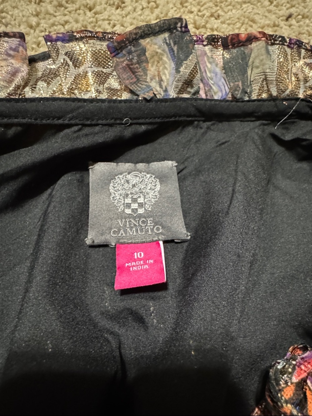 Vince Camuto Multi-Color Paisley Ruffle Mini Dress - Picture 4 of 4